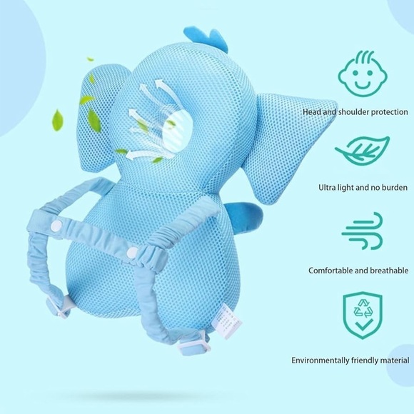 NIB! Baby Walker Head Protector Toddler Backpack Wear Safety Pad - Picture 6 of 10